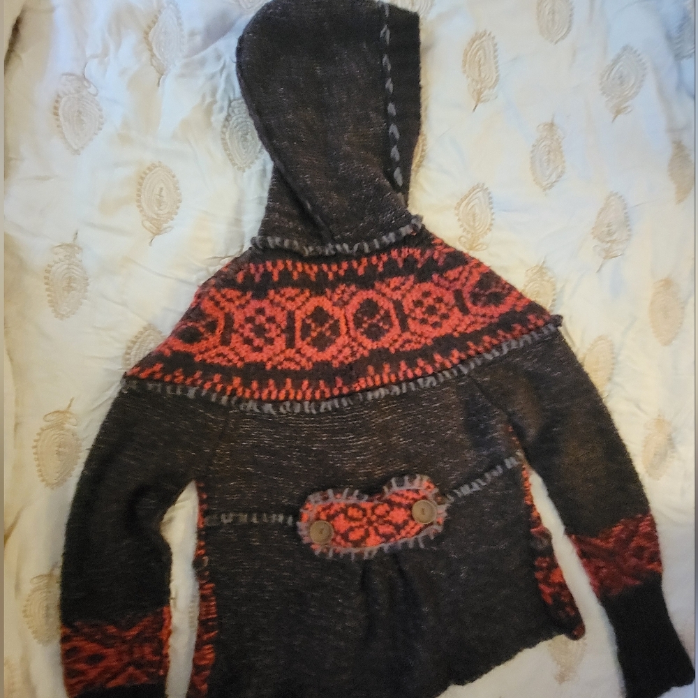 Free People Hooded Fair Isle Cardigan - Picture 2 of 8